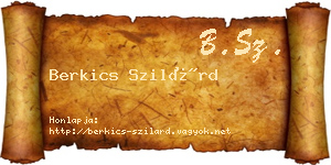 Berkics Szilárd névjegykártya