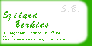 szilard berkics business card